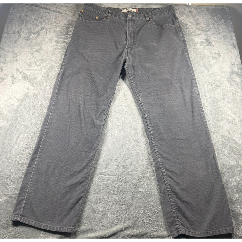 Levis 559 Corduroy Pants Mens 40x32 Gray Relaxed Straight Y2K 2000s Hong Kong